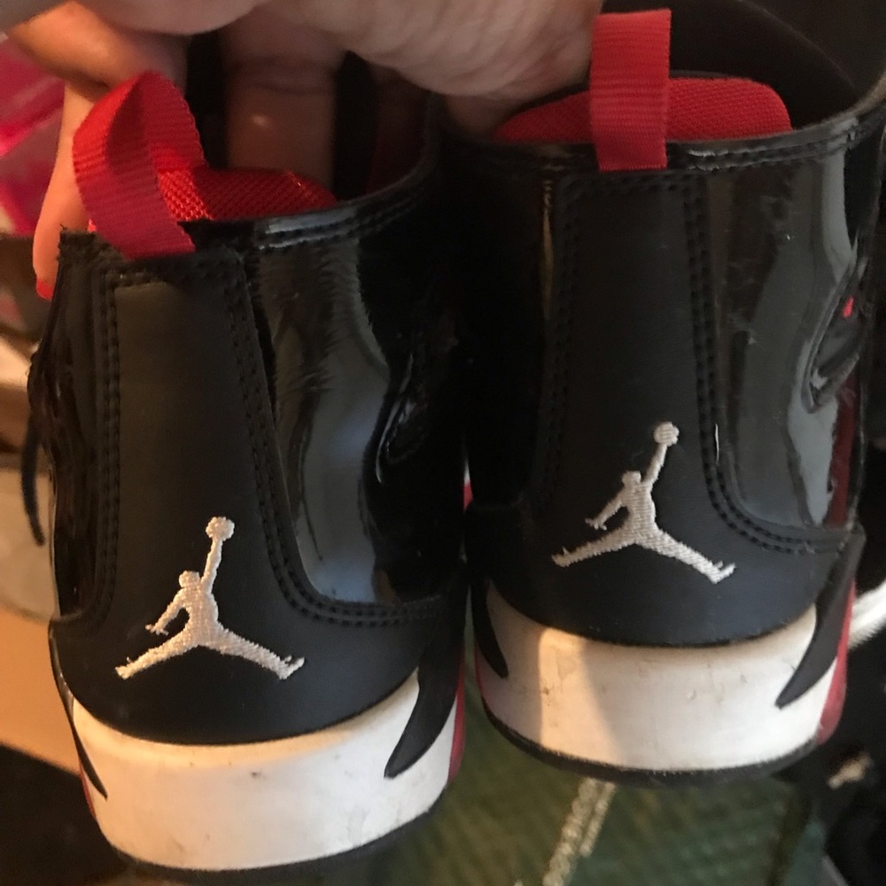 Jordan Kids Black and Red Sneakers